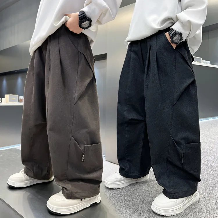 男童裤子春秋款2025新款中大童男孩休闲宽松长裤儿童秋季工装裤潮