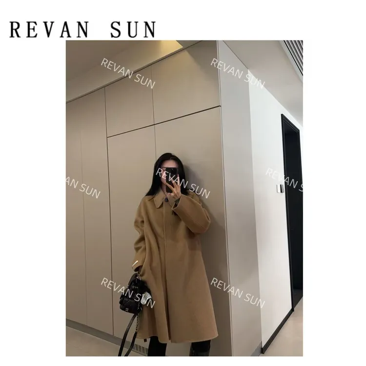 REVAN SUN-大骨架穿搭 菱莘 翻领 羊绒羊毛大衣25529