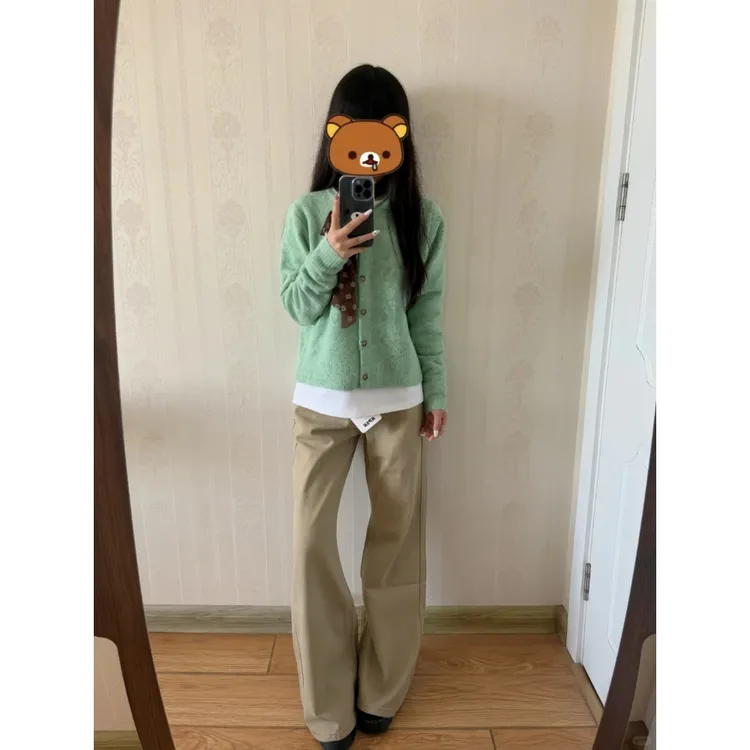 美式复古简约慵懒感微喇牛仔裤女2025秋季显瘦遮跨垂感不贴腿长裤