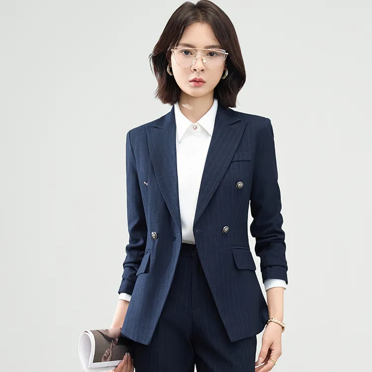 高端套装女秋冬季职业装时尚气质女神范商务接待正装面试西服6283