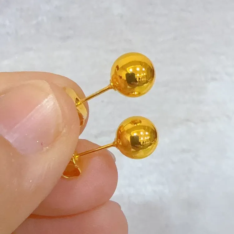 铜合金耳饰 光珠金色耳钉时尚耳饰欧若精灵风 0820  ALTUN PASUN