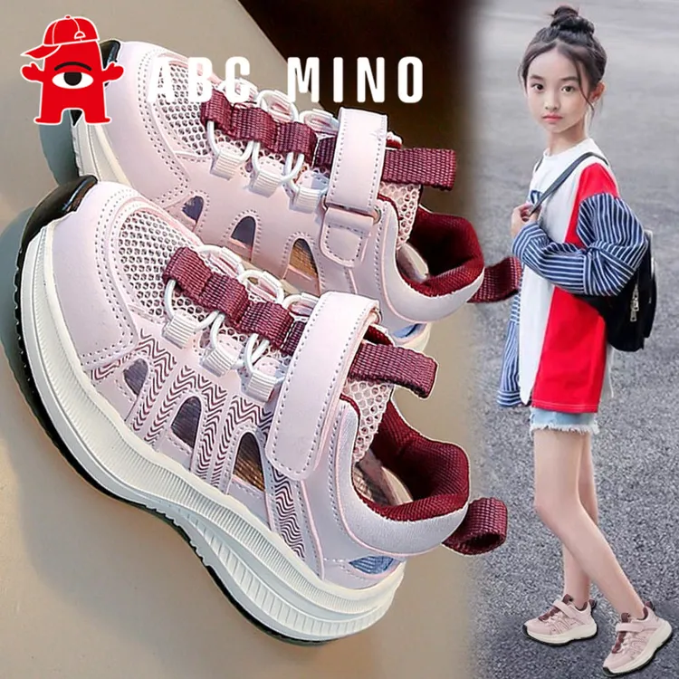 ABC MINO女童鞋子2025新款夏季儿童运动老爹鞋女孩透气单网鞋公主