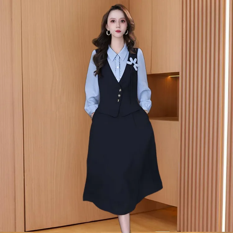 品牌法式小个子减龄连衣裙女2025早秋新款女神范时尚洋气收腰裙子