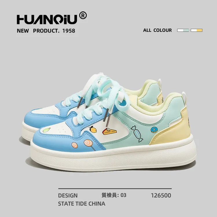 环球多巴胺小众时尚小白鞋女款2025爆款新款明星同款轻便板鞋K976