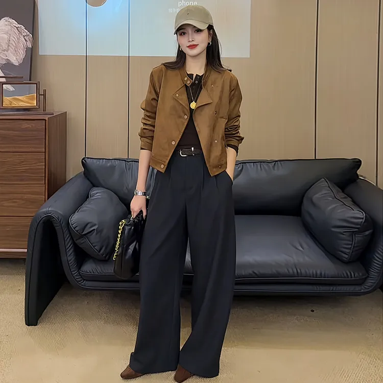 小个子气质百搭长袖短外套女2025年春秋新款设计感遮肉机车上衣