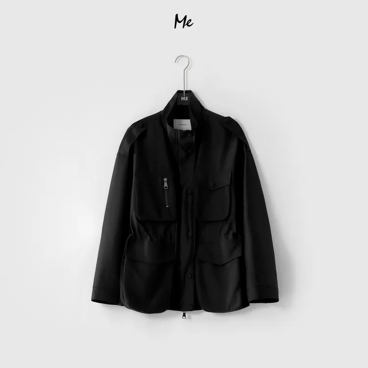 ME【奥德利娅】柔雾光感立式工装风收腰显瘦百搭一手长外套MESS0252