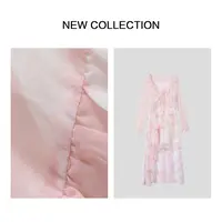 【品牌福利】L3F38003A 优雅浪漫淑女风长袖连衣裙