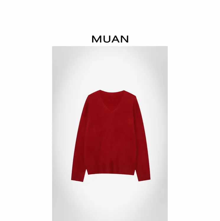 木岸MUAN：《罗勒毛衣》 V领版 定制195克V领老钱毛衣D-ST-8302-1