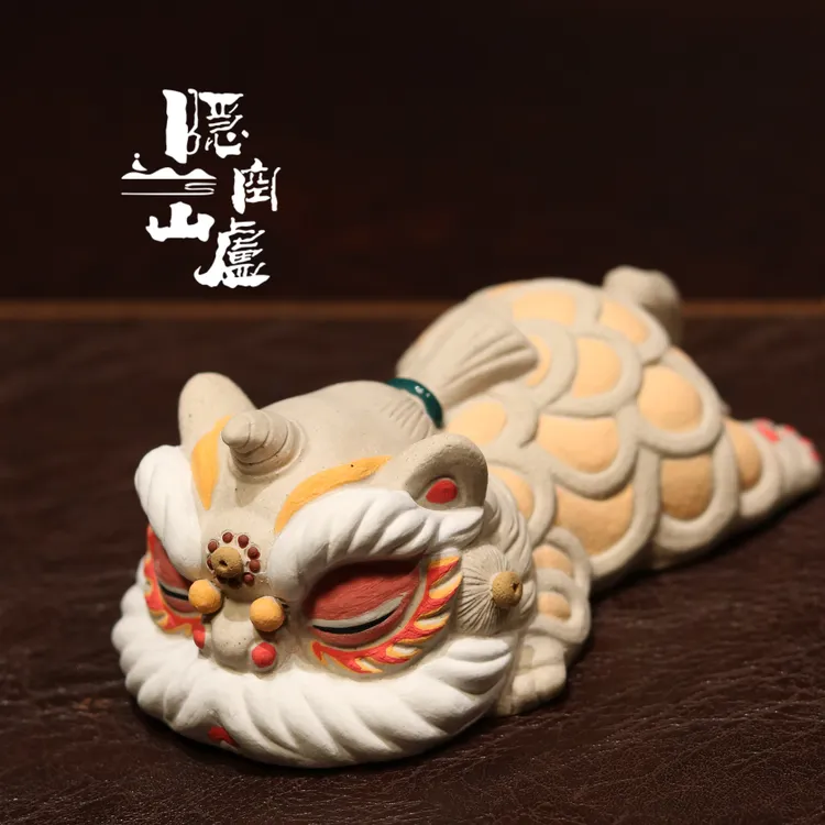 隐空山盧紫砂茶宠个性小醒狮精品桌面摆件
