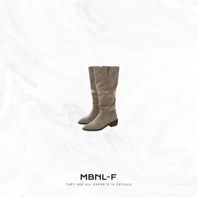 MBNL-F“浅驼高筒” 麂皮绒高筒靴 秦磊XM-XXZ7813