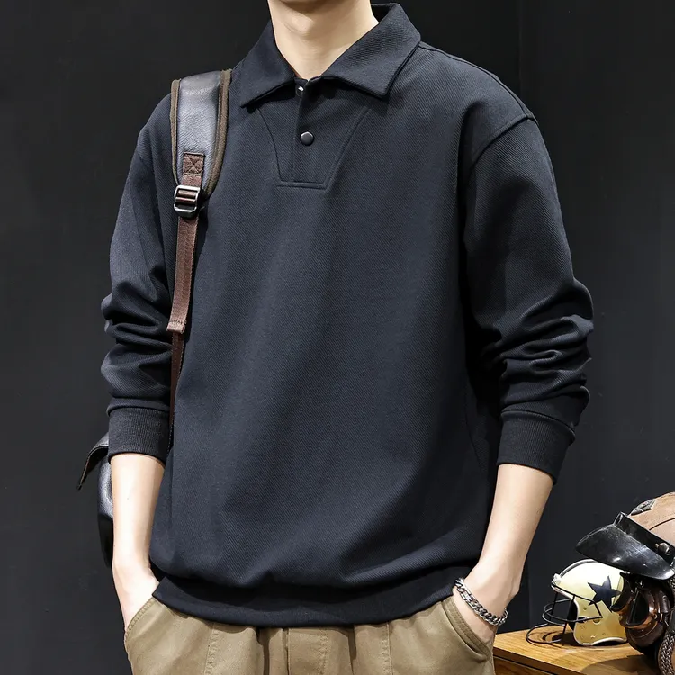 MR.MUDI/穆迪先生新款男士POLO领卫衣春秋款休闲长袖上衣秋季衣服