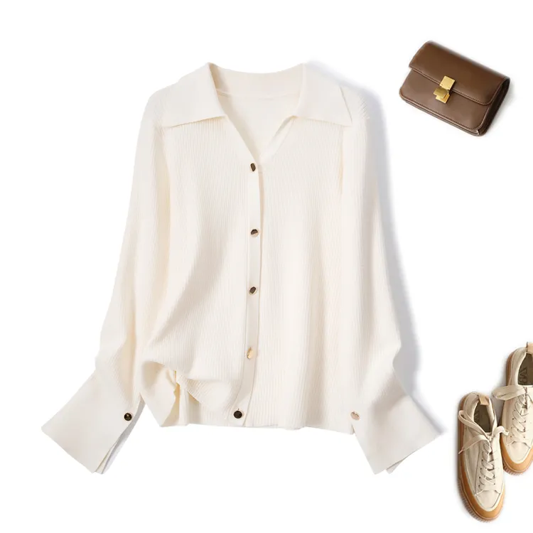 清奥·邦奴 2025秋季韩版胖mm大码气质翻领针织衫女显瘦长袖开衫