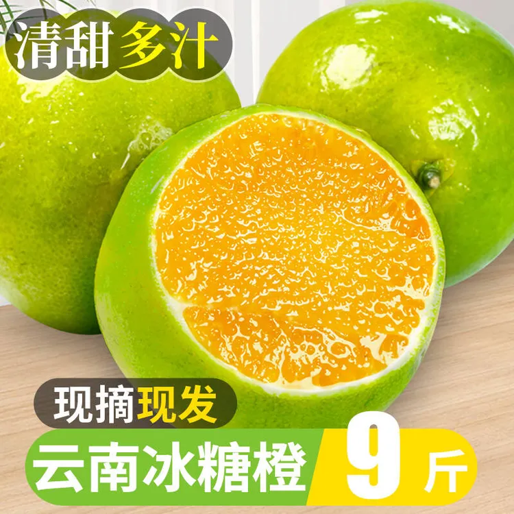 正宗青皮云南冰糖橙子新鲜水果当季整箱正宗哀牢山甜橙绿橙