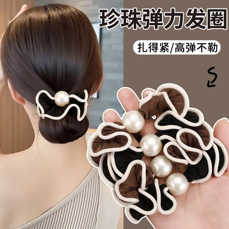 木耳发圈头绳丸子头专用头绳皮筋女大人高弹力头圈发绳橡皮筋头饰