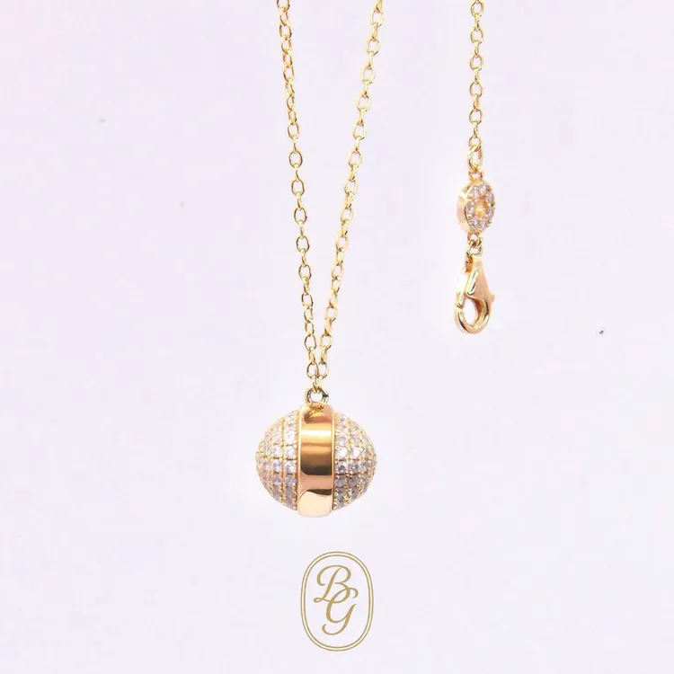 铜合金项链 BG戈洛【原创设计】满钻高定轻奢小钻蛋项链