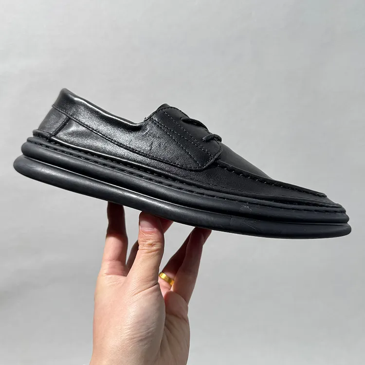 休闲皮鞋男款2025新款头层牛皮百搭透气鞋软底舒适时尚鞋