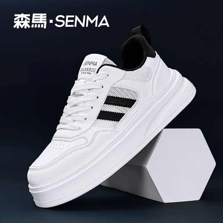 SENMA/森马2026夏季小白鞋网面透气男女白色休闲板鞋厚底运动鞋潮商品图
