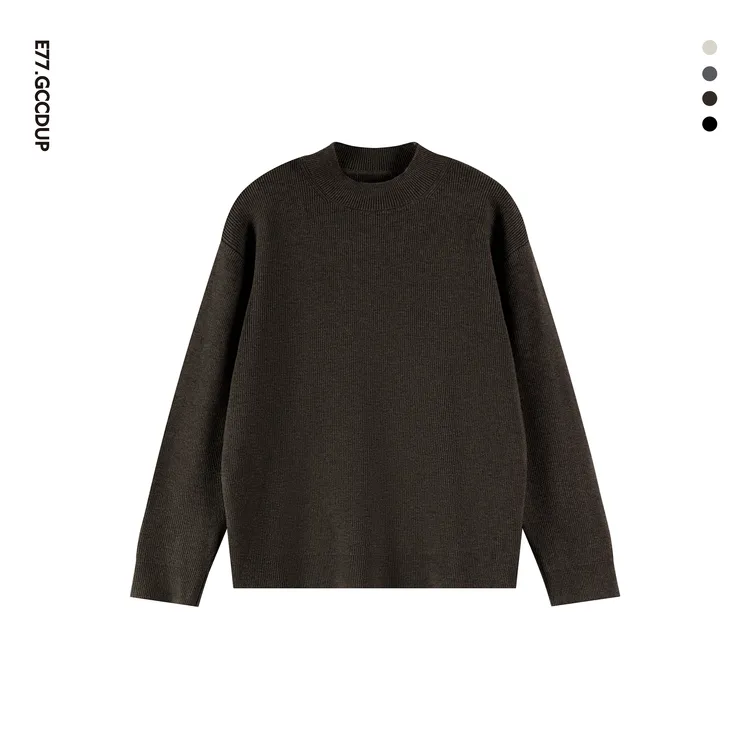GCCDUPE77『臻素』百搭纯色基础圆领天丝男女同款叠穿长袖打底毛衣
