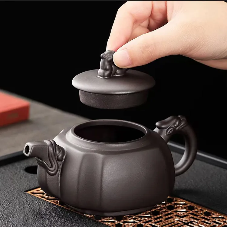 高档宜兴紫砂茶壶专用家用大容量貔貅壶半手工功夫泡茶器具网红款