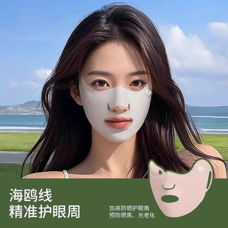 度琳防晒口罩跑步高尔夫专用冰丝挂耳面罩露嘴鼻透气遮脸防晒面罩