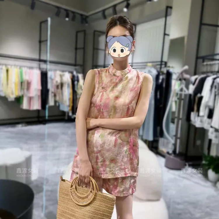 2025夏季新款时尚显瘦气质女士网红洋气两件套百搭款D9586