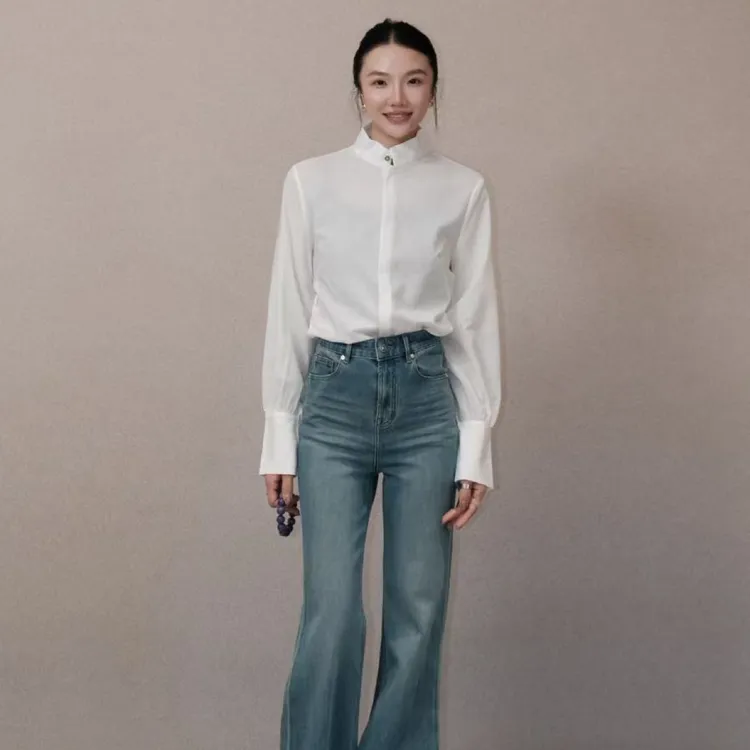FUYUE赴约   "山茶素白"新中式衬衫年货款百搭气质衬衣长袖白色