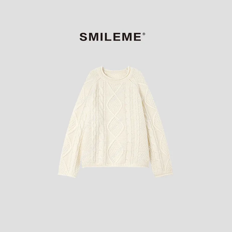 SMILEME【雪落无声】秋冬‘’100羊毛‘’加厚百搭针织毛衣MK13325411
