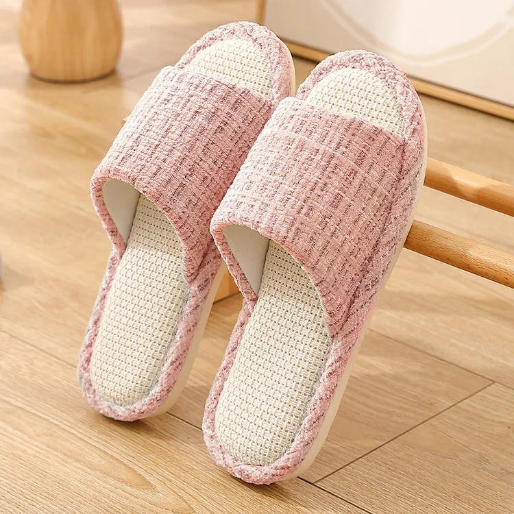 四季家用亚麻拖鞋女士春夏2025新款室内吸汗防滑棉麻布拖鞋男