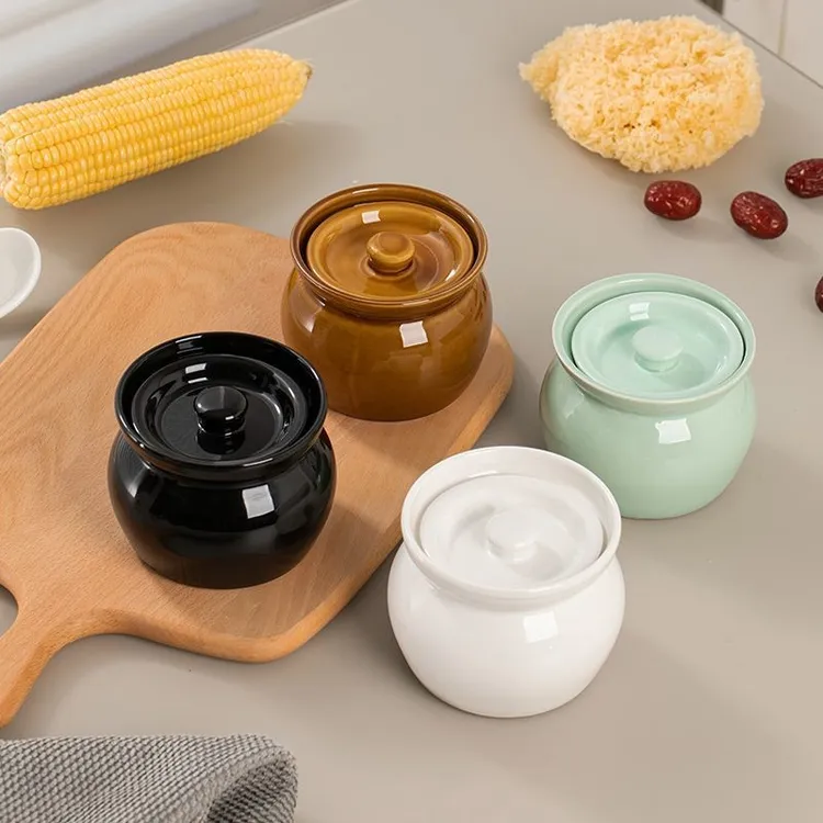 瓦罐炖盅隔水炖朱雀汤蒸蛋炖罐带盖汤罐中式陶瓷煨汤汤盅家用CJS