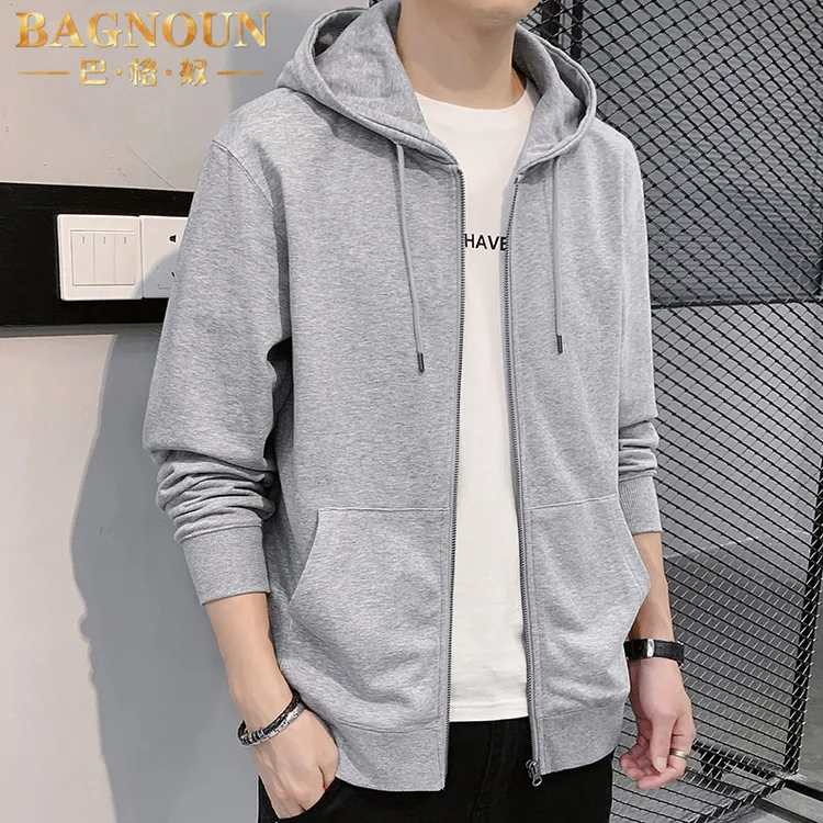 巴格奴卫衣男士秋冬季新款时尚高端开衫潮流休闲运动连帽中年上衣