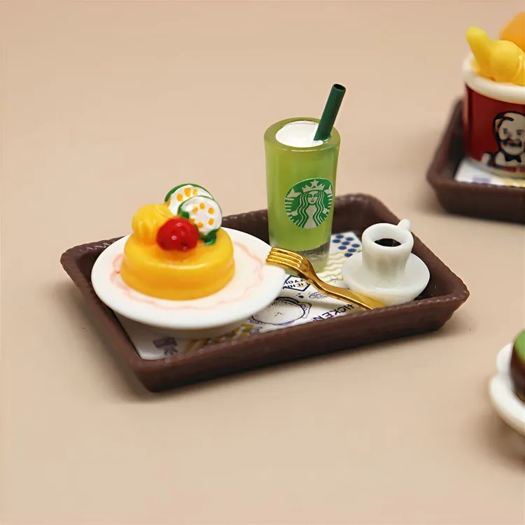 迷你玩具仿真食物甜品饮料汉堡全家桶薯条圣代微缩食玩过家家模型