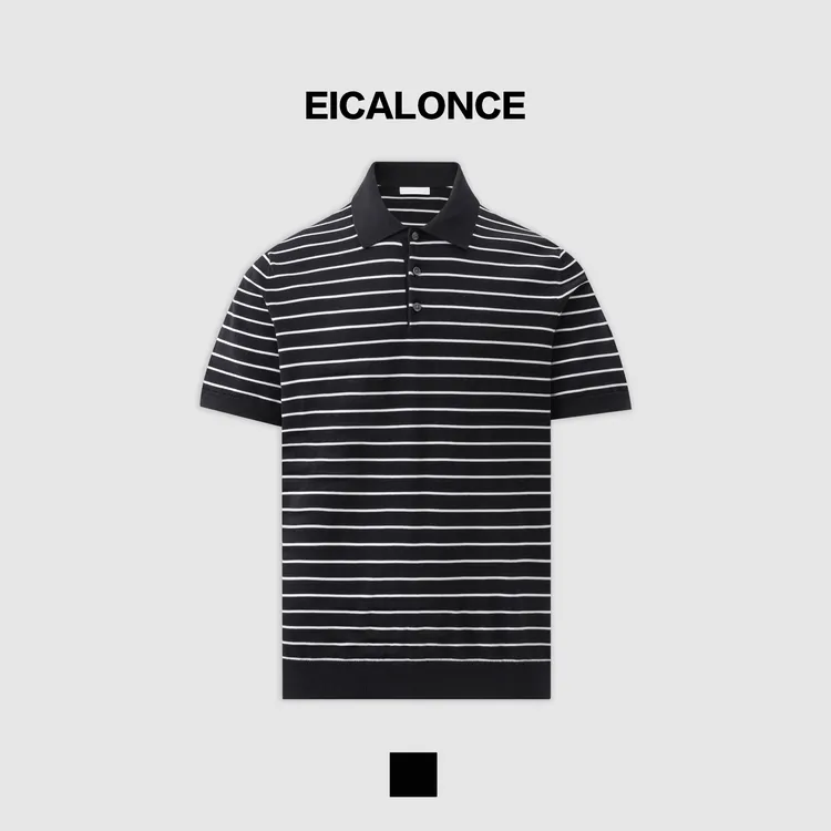Eicalonce·意卡伦萨 25·SS男士凯旋门刺绣针织休闲POLO衫SM80196