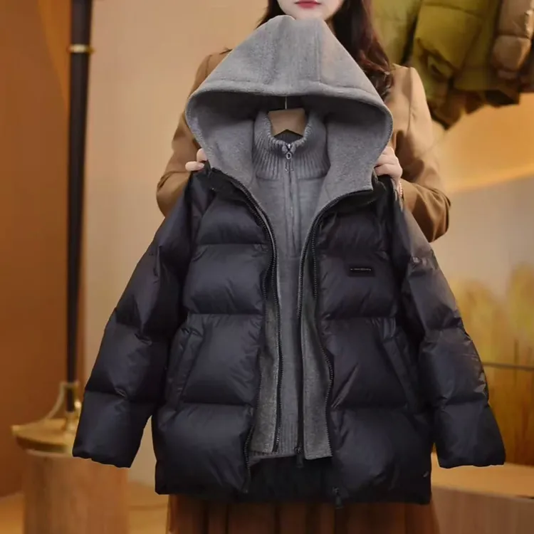 【一歌时代】90白鸭绒假两件连帽羽绒服亲子中大童男童羽绒服YG6609