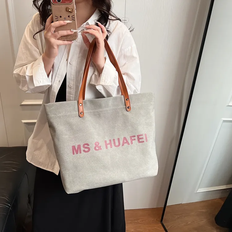 学院风包包女2025新款潮流时尚托特包休闲大容量购物袋