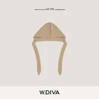 W.Diva【暖柔稚语】秋冬经典休闲复古系带100山羊绒针织帽54M263153
