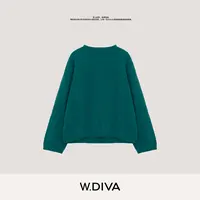 W.Diva【湖绒】绵羊毛特订纱线百搭显瘦拉绒毛衣慵懒风女53Z182442