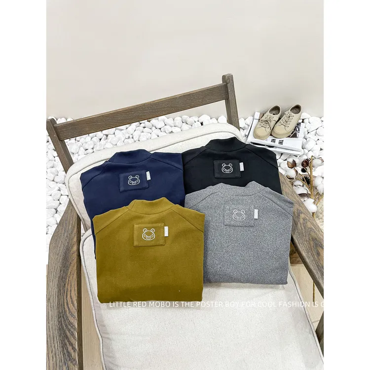 童装男中大儿童打底衫T恤2025秋冬装新款德绒保暖上衣MMY841362