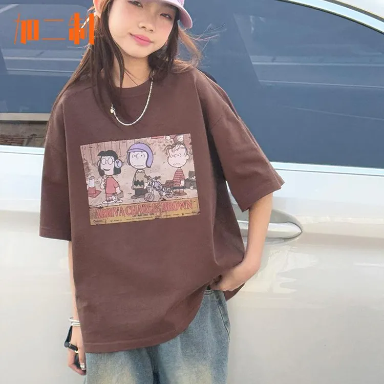 加二制轻奢童装宽松上衣女大童休闲打底衫6-12岁女童潮款打底毛衣