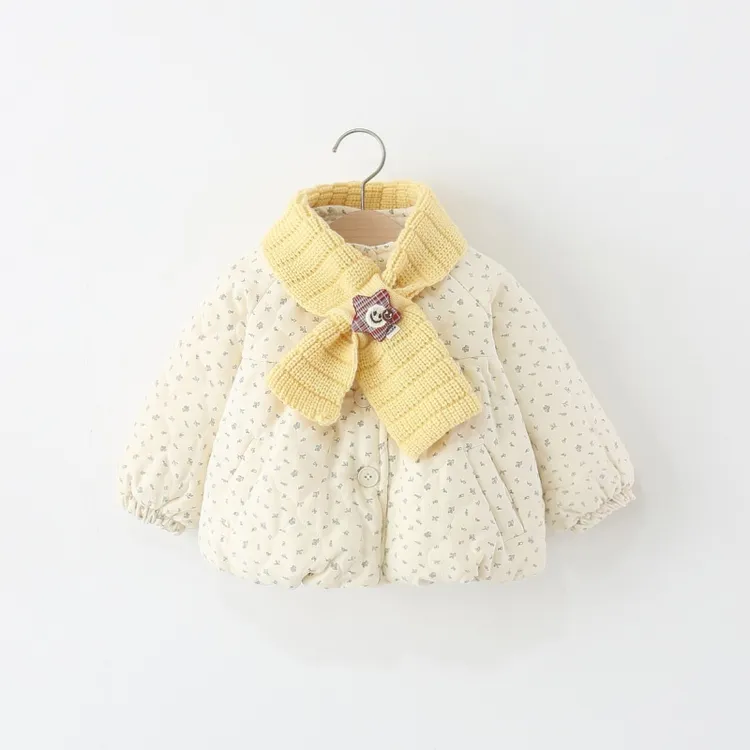 女童棉衣外套冬季加厚加绒婴儿童女宝宝碎花棉服小童冬装保暖棉袄