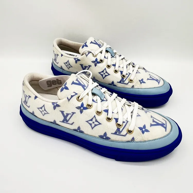 99新 LouisVuitton/路易威登 蓝色满印老花舒适板鞋4欧VS0098