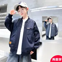 男童秋装两面穿外套2025新款中大儿童夹克上衣潮A5349