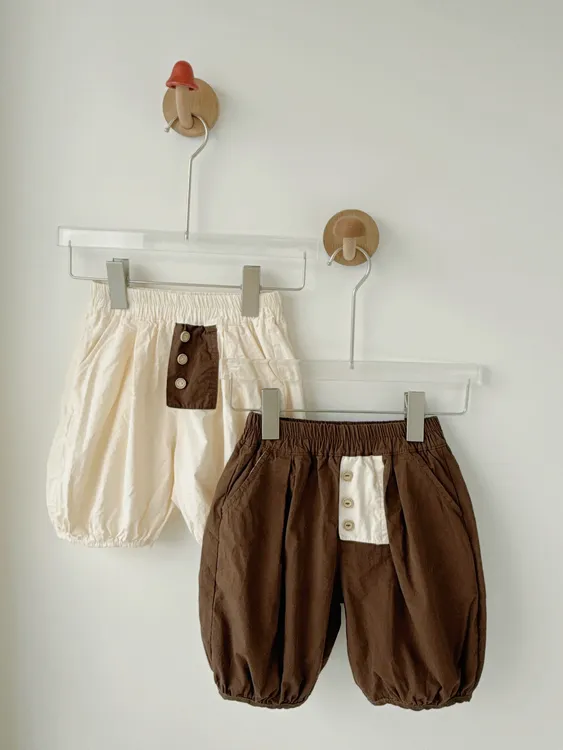 2025夏款儿童五分裤门襟扣子短裤韩版宽松男女童同款宝宝