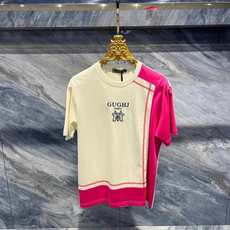 度尚-欧版男士夏季新款丝光棉t恤轻奢时尚潮流个性圆领百搭短袖