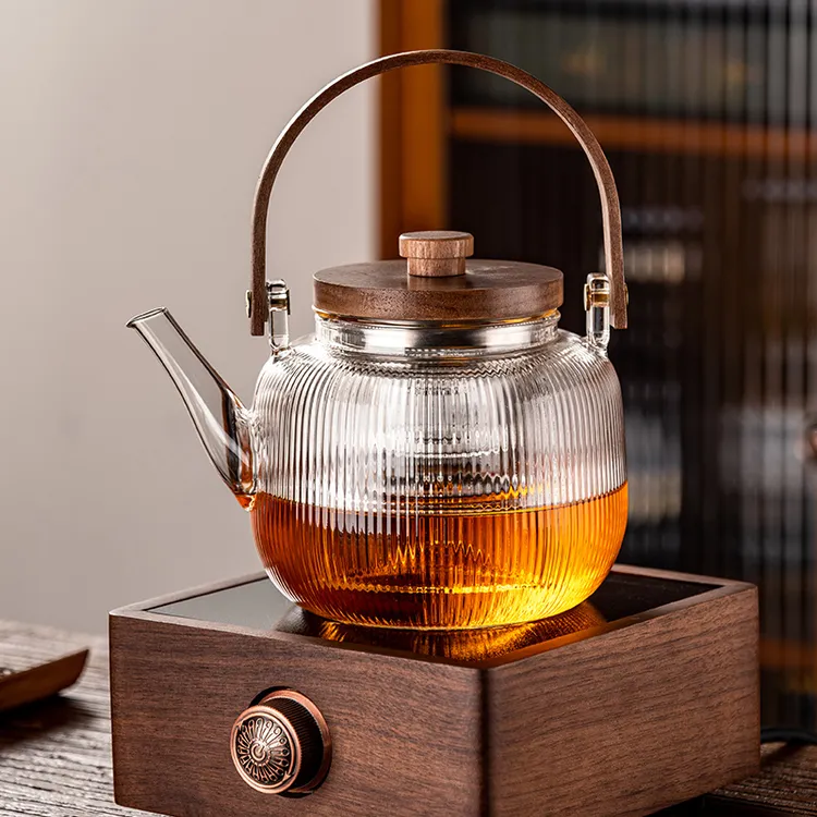 玻璃煮茶单壶耐高温电陶炉烧水高硼硅家用养生提梁围炉泡茶具套装