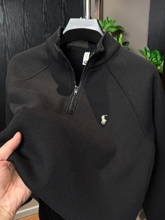 DAZLOOG高档一体绒重磅男士半拉链立领卫衣加绒加厚保暖打底衫