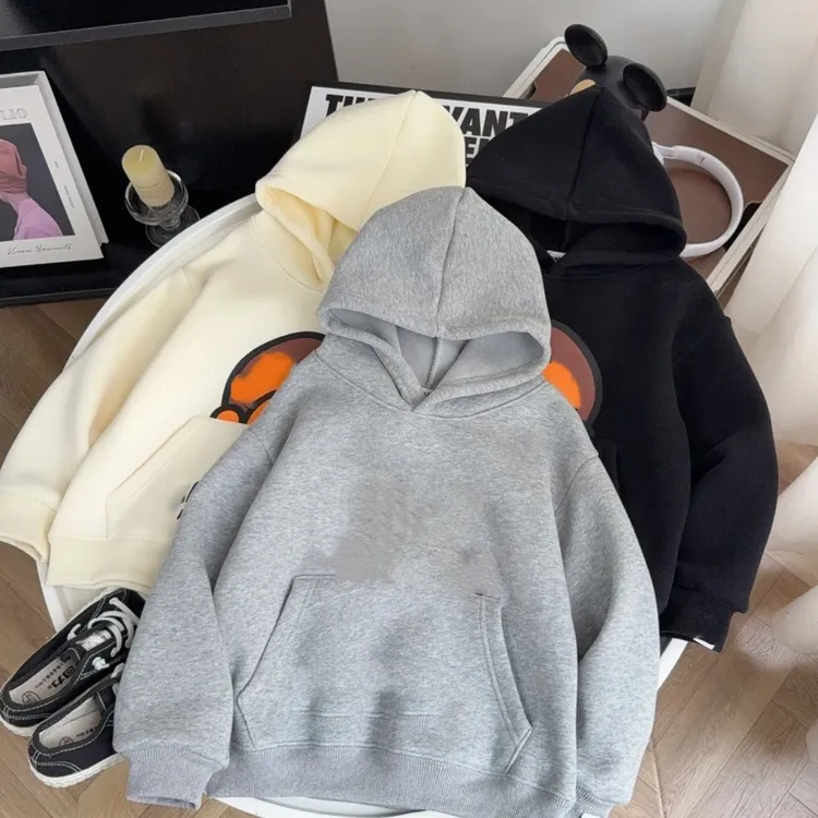 D509【半个头】时尚休闲百搭冬季儿童加绒卫衣