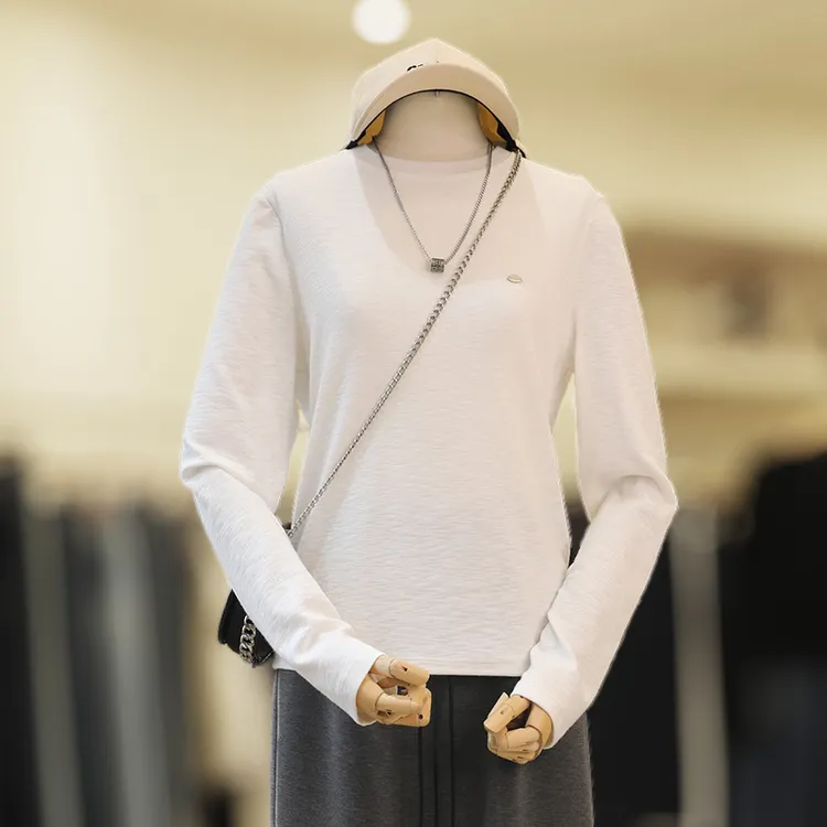 zaw大码长袖T恤女宽松内搭打底衫上衣胖mm洋气遮肉秋季新款/25401