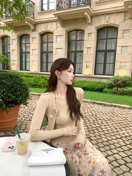 EIA一尧【珍妮日记】韩系温柔显瘦开衫+吊带上衣修身气质真两件套秋