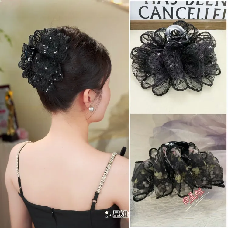 诗泊雅 千金风复古港风女气质极简风可爱抓夹优雅