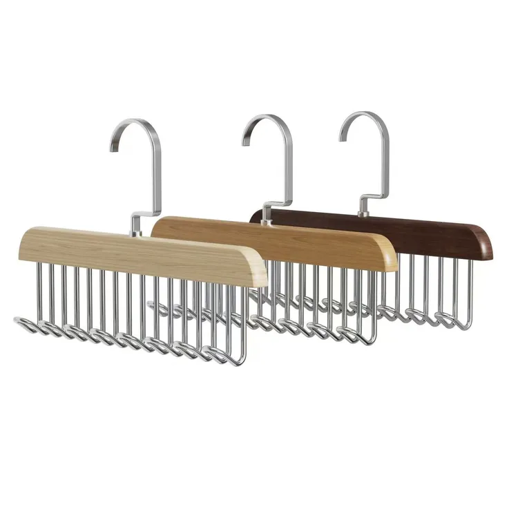 【3支装】8钩木质衣架实木波浪衣架吊带内衣收爆款热卖多功能多挂钩